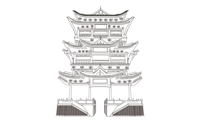 榆次老城城楼古建筑插图