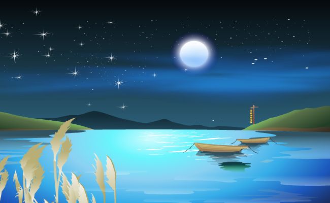 flash古代江边夜景插图