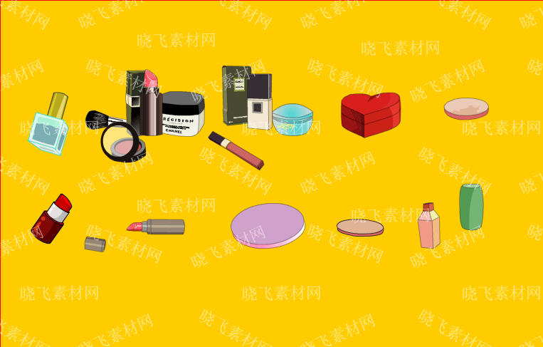 女性化妆部分物品插图